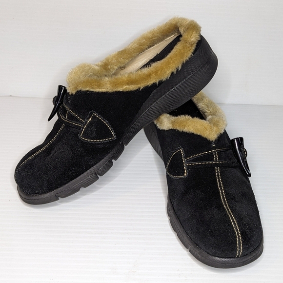 Aerosols women's black suede comfort slipon mules clogs shoes size 7 - Picture 1 of 8